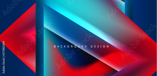 Futuristic triangle vector abstract background with colorful fluid gradients