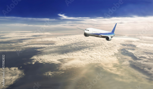 the plane passing through clouds