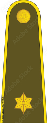 Shoulder pad military officer mark for the LEITENANTAS (LIEUTENANT) insignia rank in the  Lithuanian Land Force