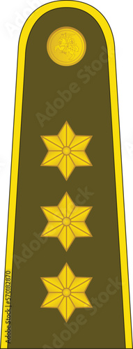 Shoulder pad military officer mark for the KAPITONAS (CAPTAIN) insignia rank in the  Lithuanian Land Force
