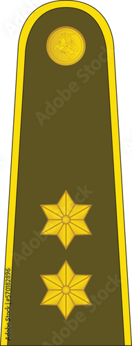 Shoulder pad military officer mark for the VYRESNYSIS LEITENANTAS (SENIOR LIEUTENANT) insignia rank in the  Lithuanian Land Force