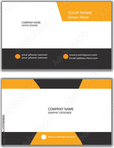 Double-sided creative business card vector design template. Business card for business and personal use. Vector illustration design. Horizontal layout, Print ...