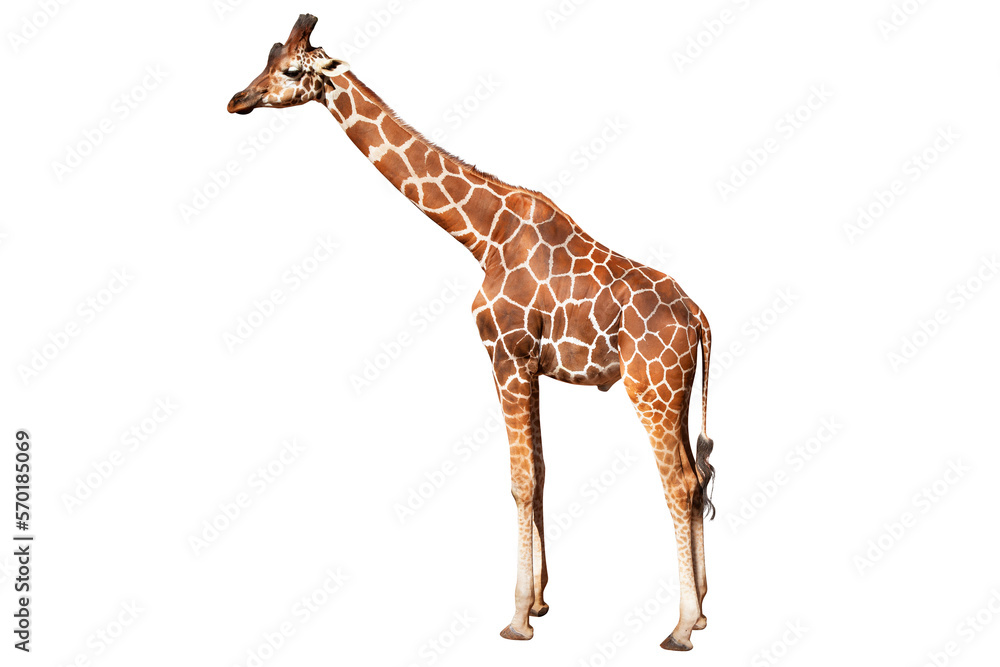 Naklejka premium giraffe isolated on white background