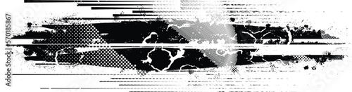 Fototapeta Naklejka Na Ścianę i Meble -  Grunge textured speed lines and halftone dots . Vector Illustration .Grunge textured banner . Design element . Abstract geometric shape . 