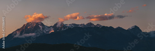 Panorama of Triglav National Park, Julian Alps, from Ljubljana, Slovenia. photo