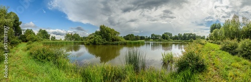 Lake in the forest panorama