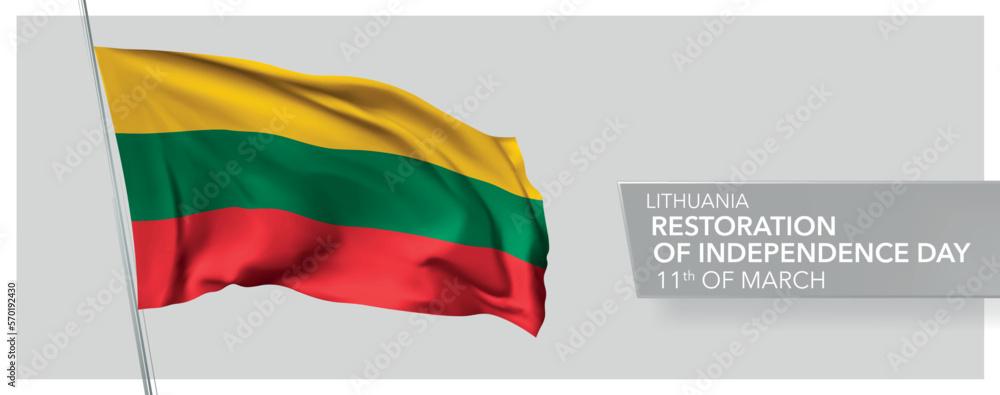 Lithuania happy restoration of independence day greeting card, banner vector illustration Lithuania happy restoration of independence day greeting card, banner vector illustration