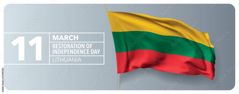 Lithuania happy restoration of independence day greeting card, banner vector illustration Lithuania happy restoration of independence day greeting card, banner vector illustration