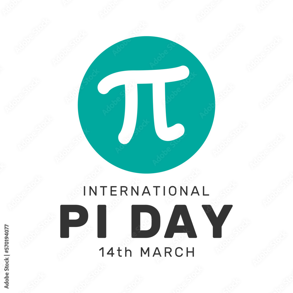 Vector illustration of Pi Day. Pi Day is celebrated on 14th March. Pi is a mathematical symbol, representing a constant - obrazy, fototapety, plakaty 