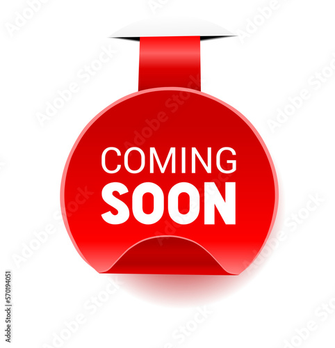 Coming soon banner icon. Web element design. Flat style vector illustration.