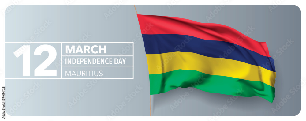 Mauritius happy independence day greeting card, banner vector illustration Mauritius happy independence day greeting card, banner vector illustration