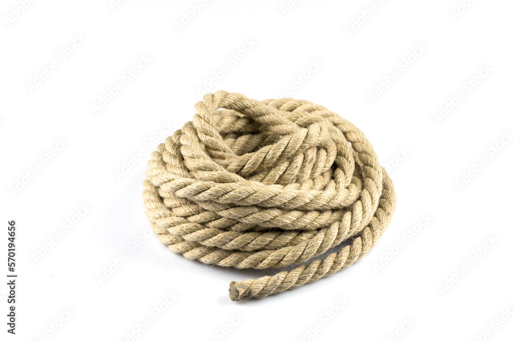 Twisted thick rope on white Twisted thick rope on white