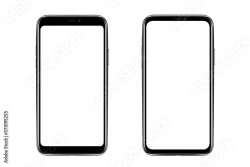 Mockup PNG of smart phone new generation  screen Transparent and - Clipping Path ,isolated for Infographic Business web site design app photo