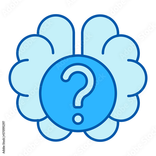 Question, reflections in the brain - icon, illustration on white background, similar style