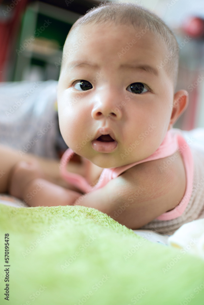 Asia Cute Baby boy in home,cute baby lie prone Asia Cute Baby boy in home,cute baby lie prone