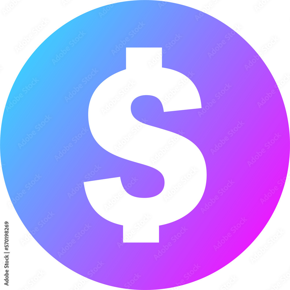 Dollar bill icon in gradient colors. American currency signs illustration. Dollar bill icon in gradient colors. American currency signs illustration.