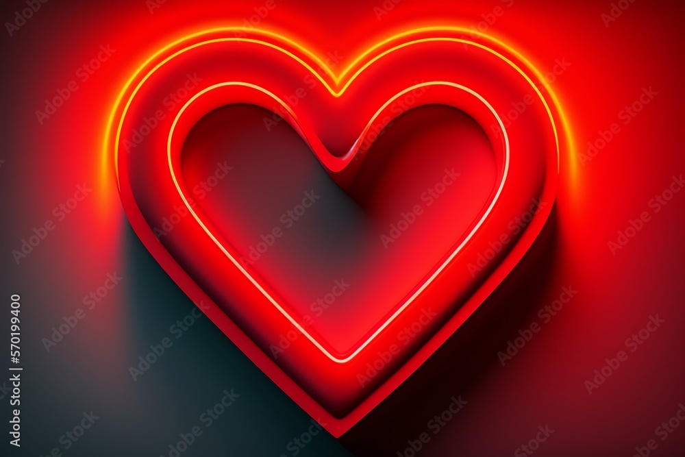 neon red two heart frame with text space background neon red two heart frame with text space background