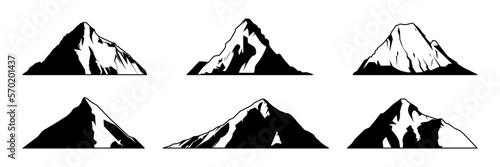 Mountain silhouette vector set illustration