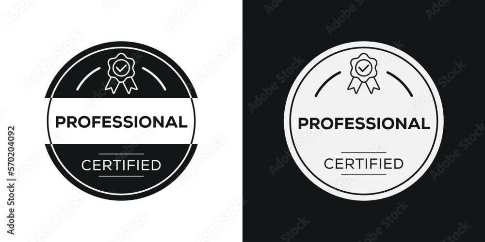 Obraz premium Creative (Professional) Certified badge, vector illustration.