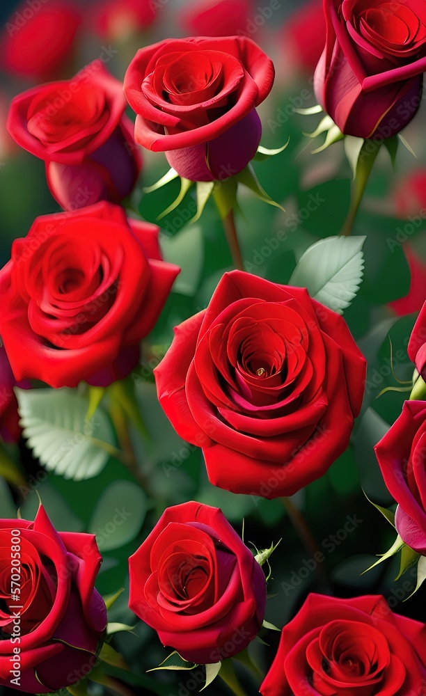 Ai generated beautiful colourful flowers in full bloom in springtime Ai generated beautiful colourful flowers in full bloom in springtime
