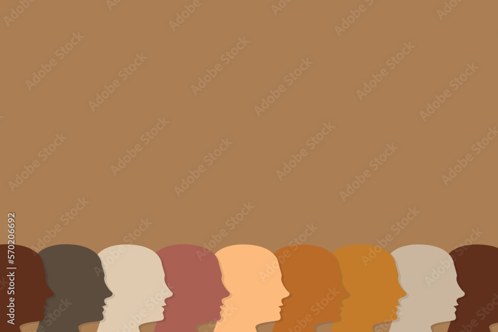 Diversity. Ethnically diverse people silhouette background. Vector illustration Diversity. Ethnically diverse people silhouette background. Vector illustration