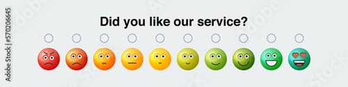 Set of yellow round emoticons for social networks or web design with different facial expressions.