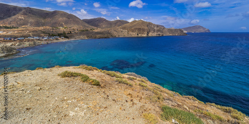 Rocky Coastline and Cliffs, Island of Isleta del Moro, Cabo de Gata-Níjar Natural Park, UNESCO Biosphere Reserve, Almería, Andalucía, Spain, Europe