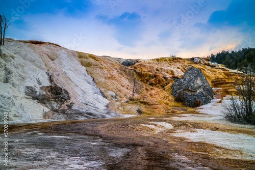 The Mammoth Hot Springs Area in Yellowstone National Park, Wyoming