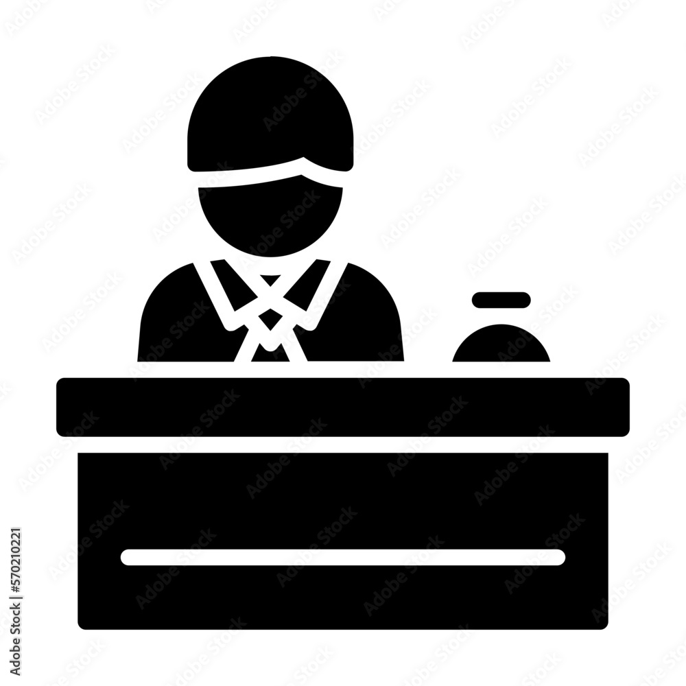 Receptionist glyph solid icon Receptionist glyph solid icon