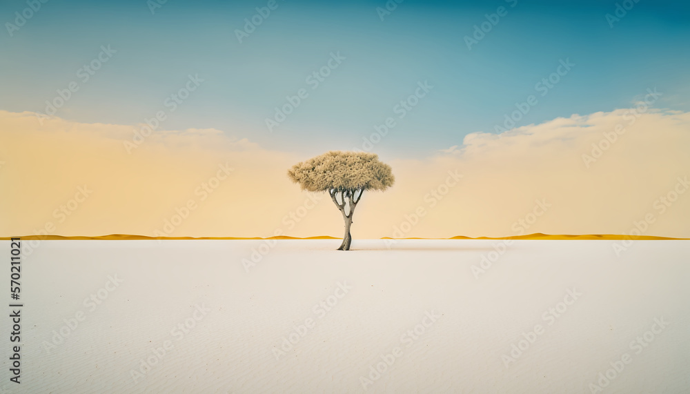 Photography of a minimalist and exotic landscape.Generative AI