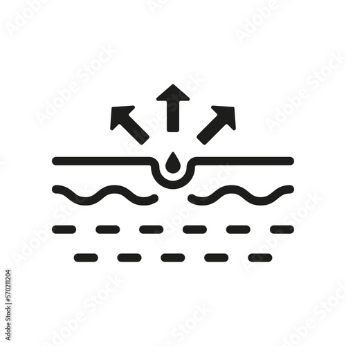 Pimple and Inflammation Sebum Silhouette Icon. Skin Acne, Blackhead, Comedo Glyph Pictogram. Deep Pustule Skin Problem Icon. Isolated Vector Illustration