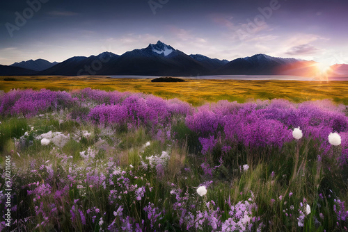 lavender field at sunset © huseyin