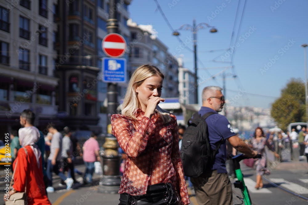 Fototapeta premium a beautiful day with Olga in street