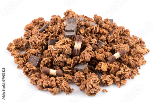 muesli with pieces of chocolate