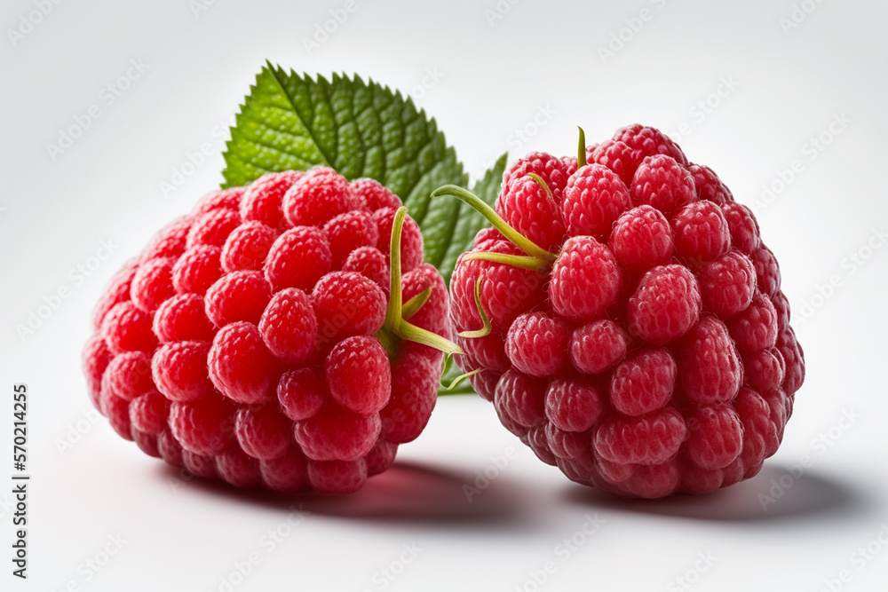 Red Berry Isolated on White Plain Background with Generative AI Red Berry Isolated on White Plain Background with Generative AI