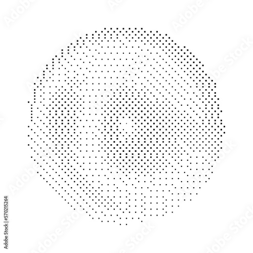 circle halftone dots vector isolated in white background
