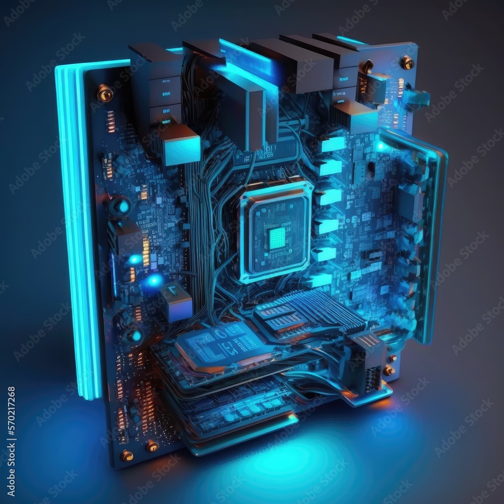 Circuit board. Central computer processors CPU and GPU concept ...