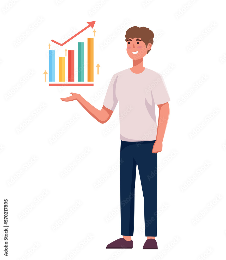 character presentation graph chart business concept character presentation graph chart business concept