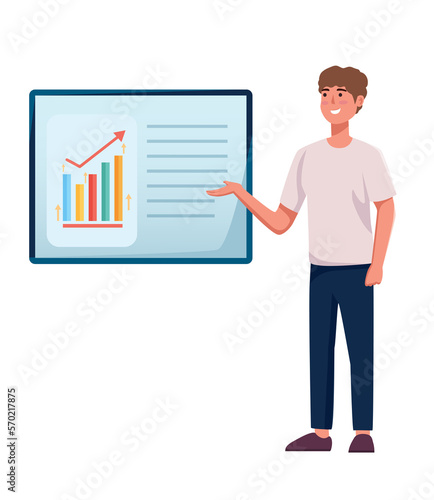 character presentation graph chart business concept
