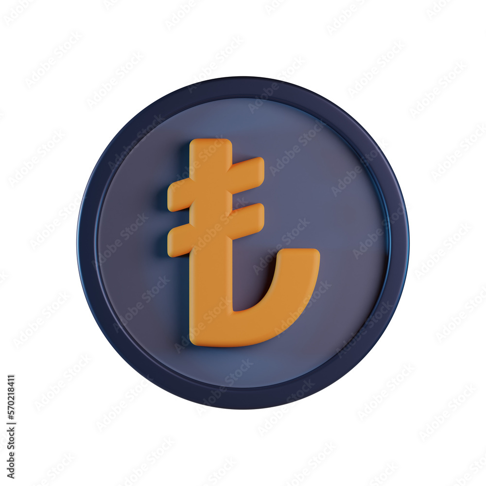 Obraz premium Lira Coin 3D Icon