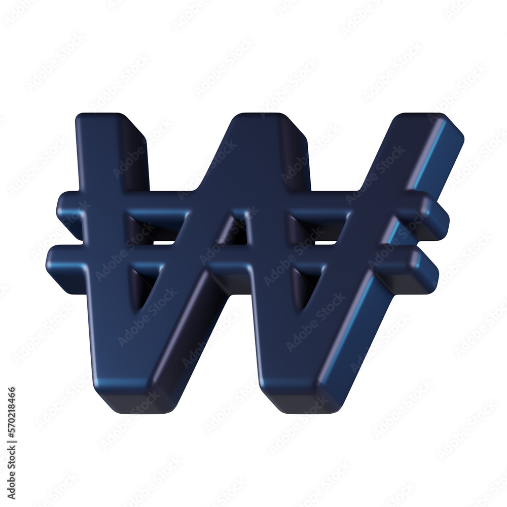 Obraz premium Won Currency 3D Icon