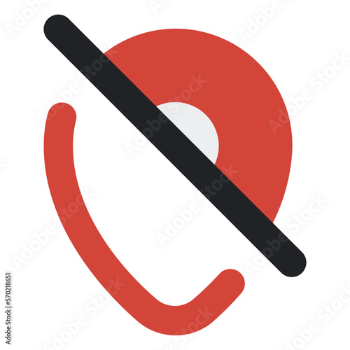 location disable flat icon