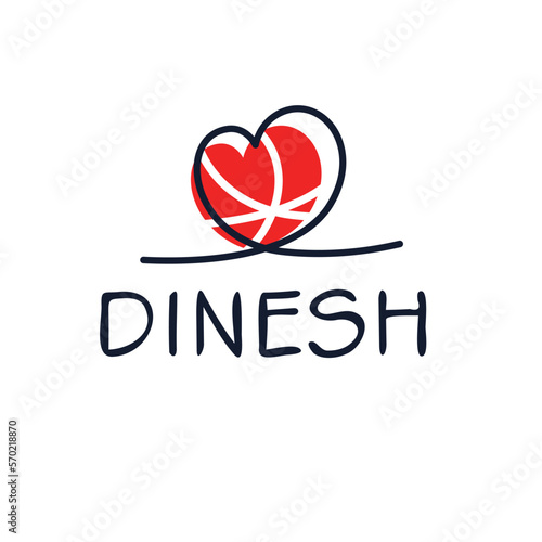 Creative (Dinesh) name, Vector illustration.