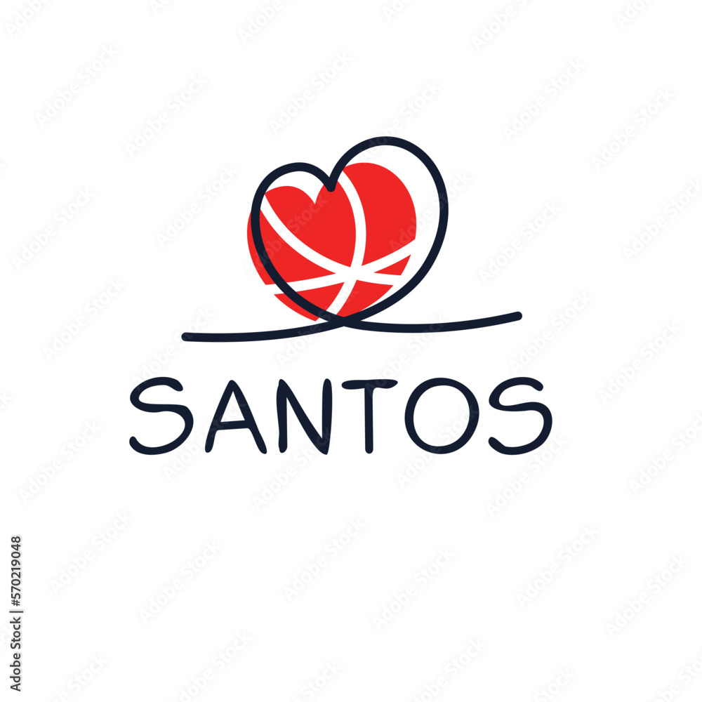 Creative (Santos) name, Vector illustration.