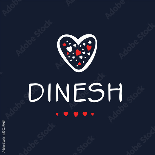 Creative (Dinesh) name, Vector illustration.