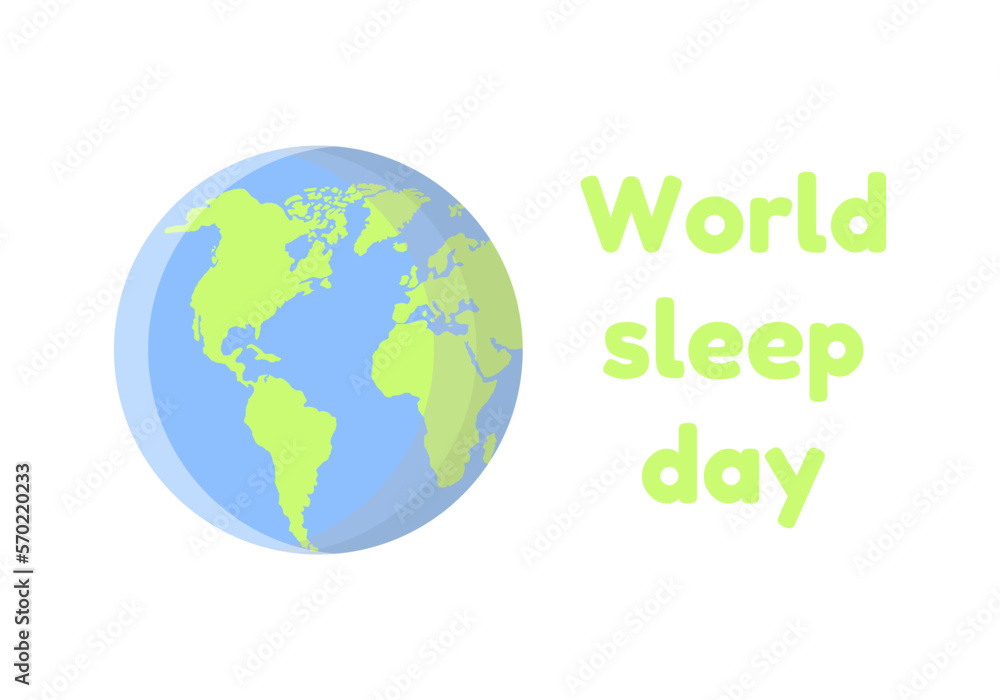 World sleep day. Planet Earth icon. White background. Vector illustration