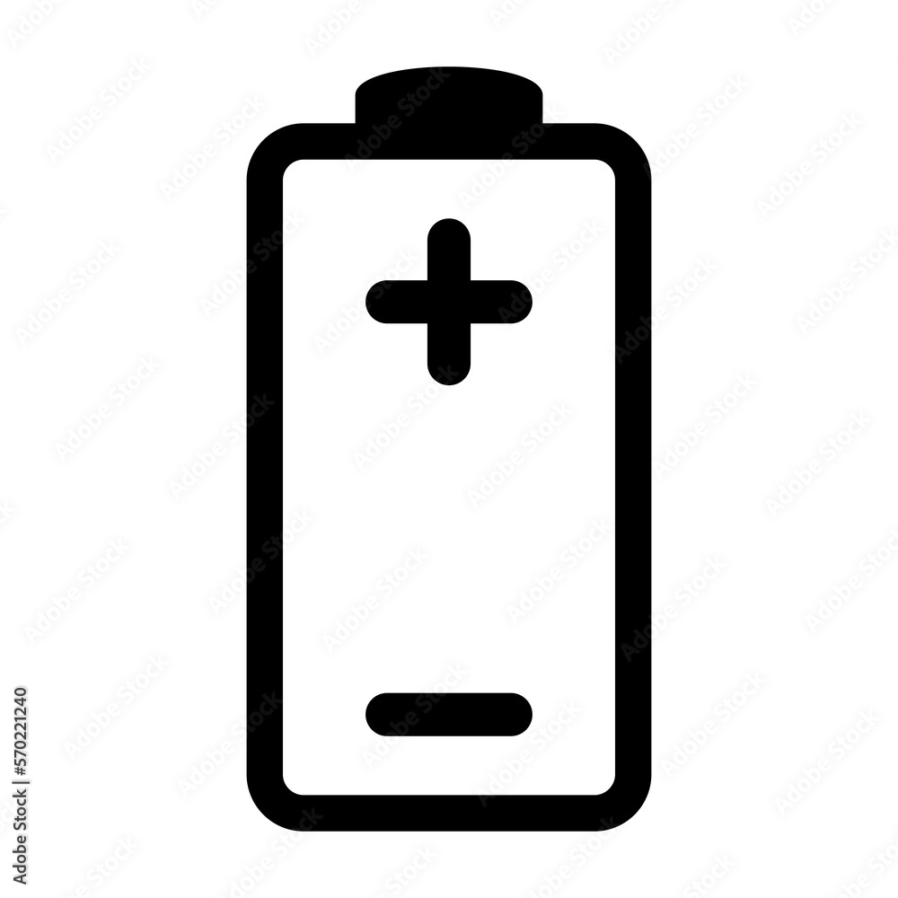 Fototapeta premium Battery icon with plus sign and minus sign.