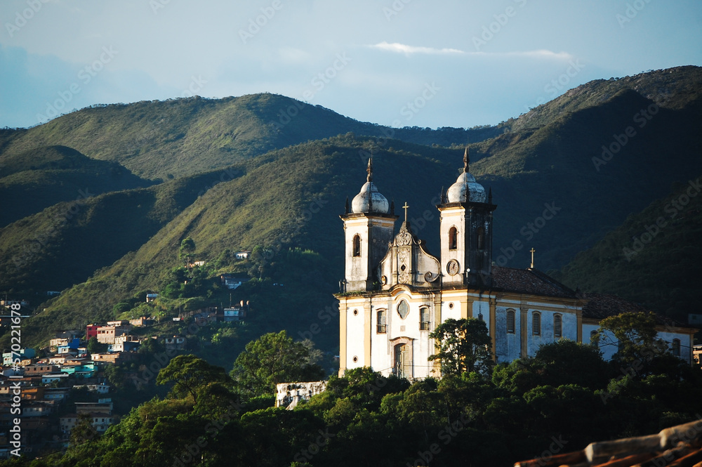 Baroque temple located on the hill of Ouro Preto, Minas Gerais. Brazil