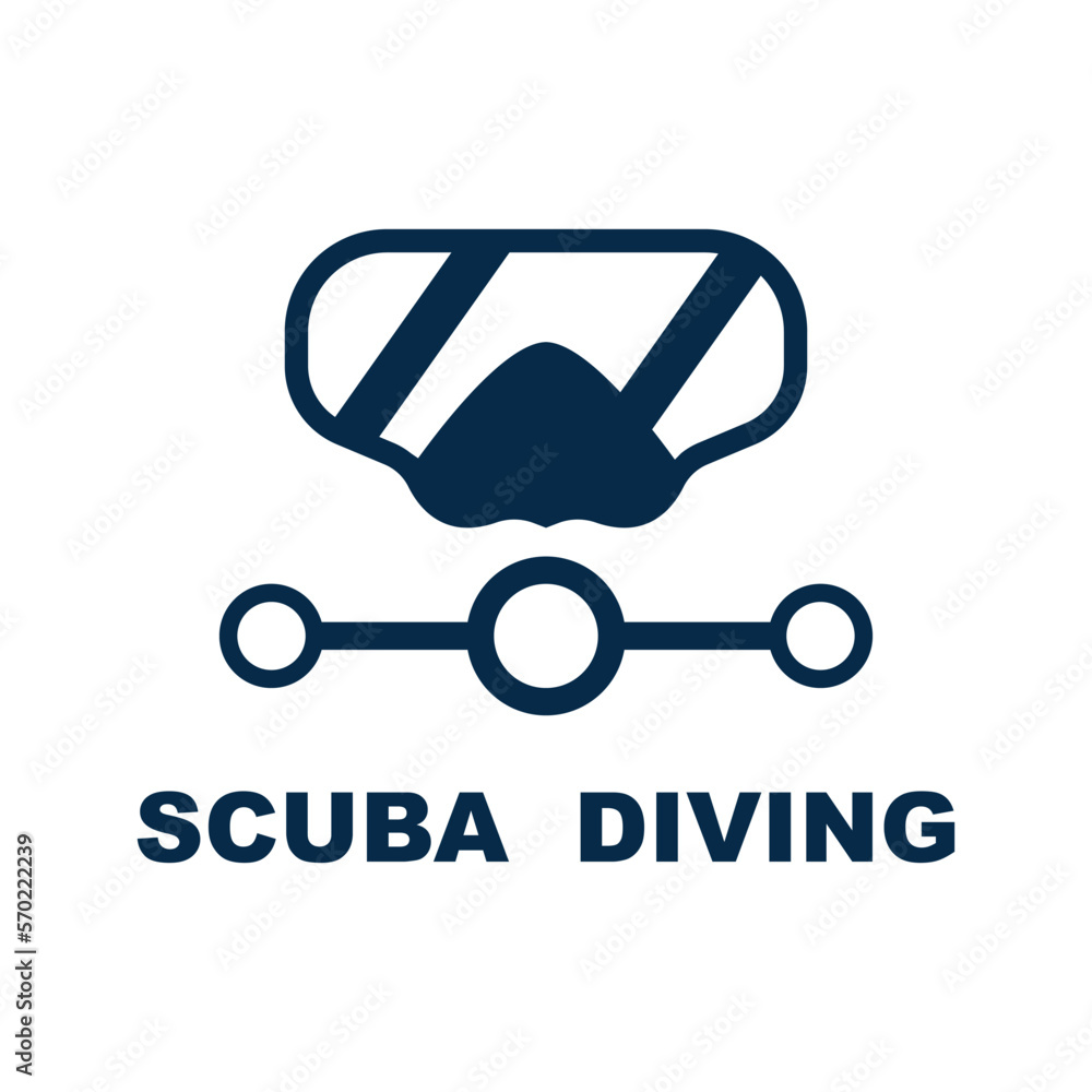 Scuba diving sport logo, under water, vector illustrator, silhouette ...