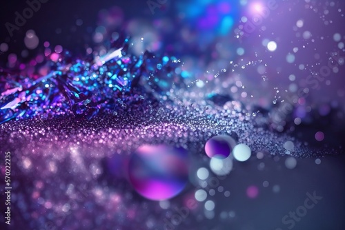 abstract glitter silver, purple, blue lights background Generative AI